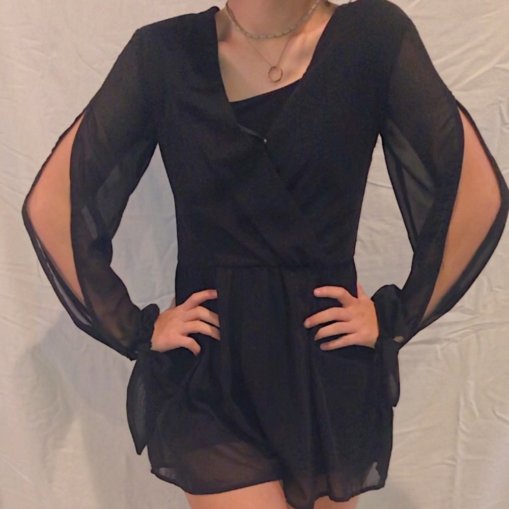 Short black romper!